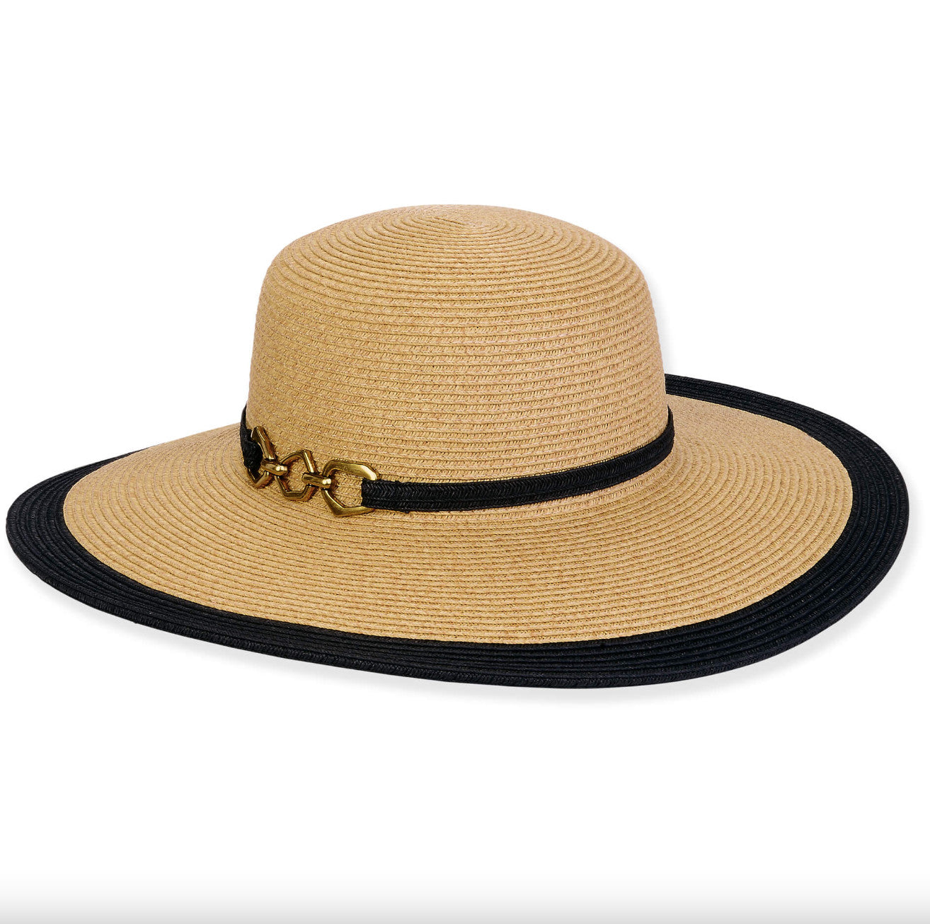 Sun 'N' Sand Elizabeth Chain Detail Floppy 4" Brim Hat