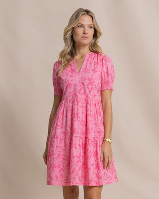 Southern Tide Mina Printed Dress Sea Pink