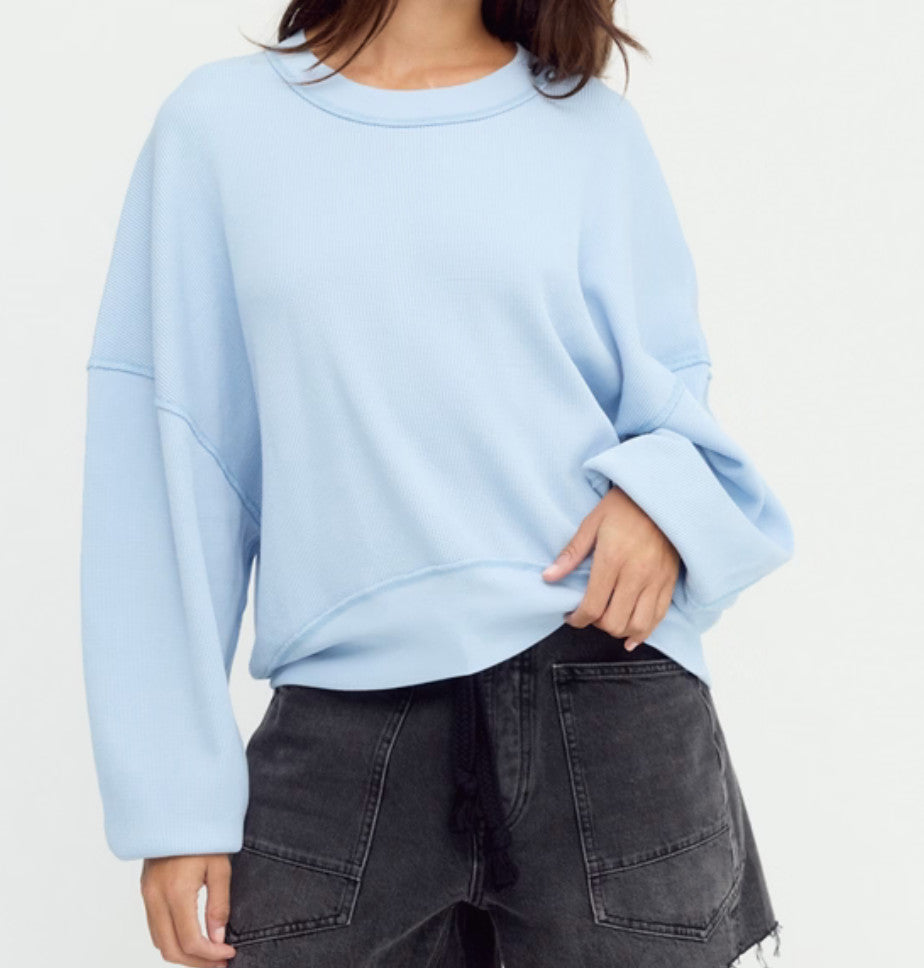 Free People Skyline Tee Blue Snowflake