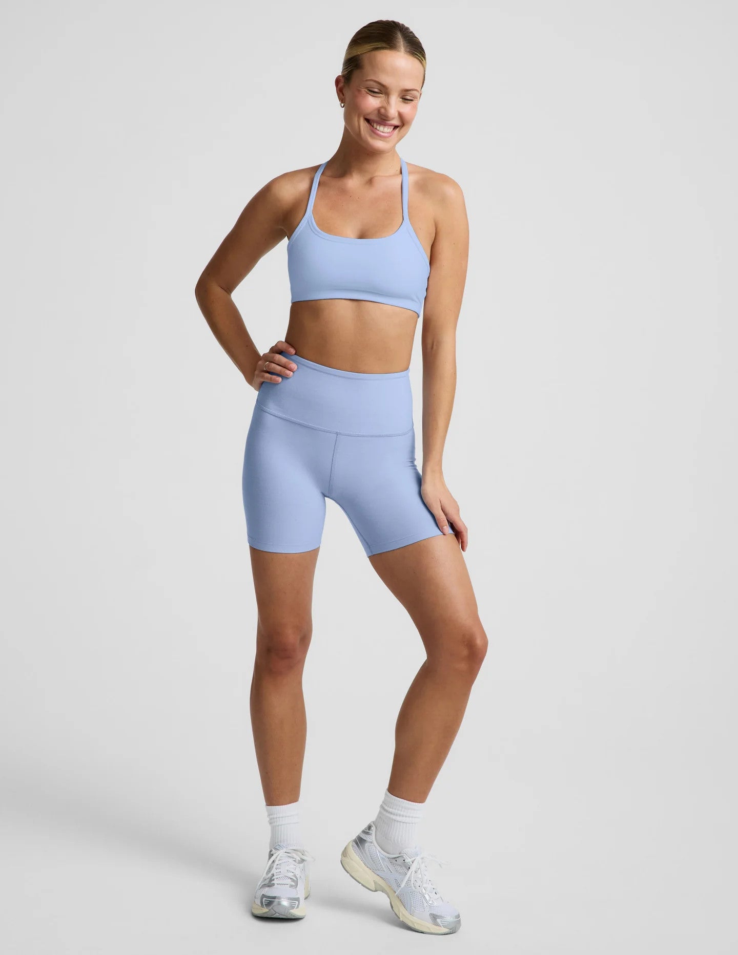 Beyond Yoga Spacedye Keep Pace 5 Short Pastel Periwinkle