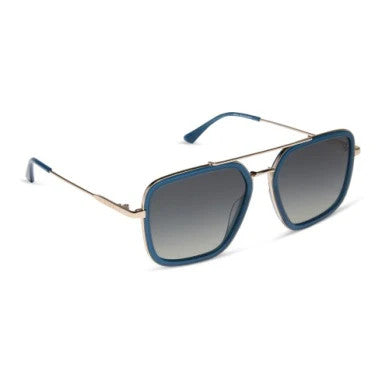 Diff Jordan Clubhouse Blue Frame w/ Grey Gradient Lens Polarized Sunglasses