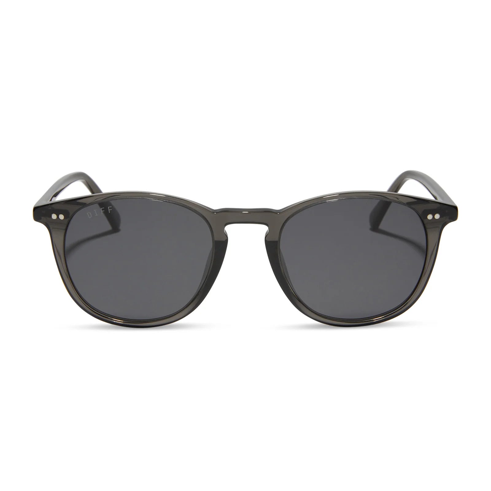 Diff Jaxson XL Black Smoke Crystal  Frame w/ Grey Lens Sunglasses Polarized