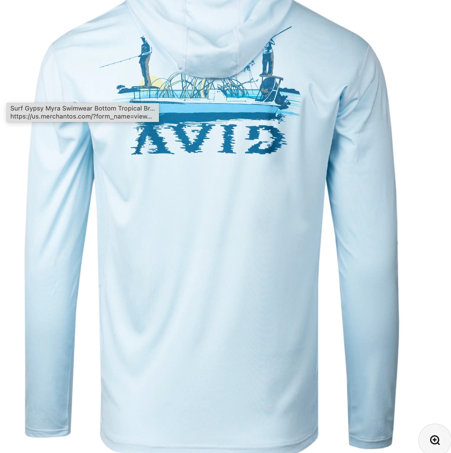 Avidry Frontier Flats LS Performance Hoodie Ice Blue
