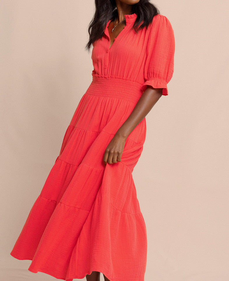 Southern Tide Christa Maxi Dress Sunset Coral