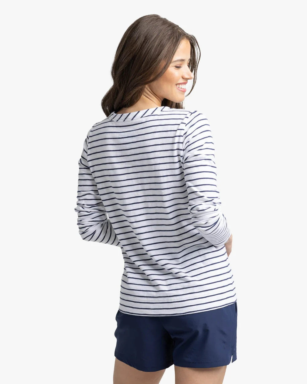 Southern Tide Kimmy Stripe Crew Neck Tee LS