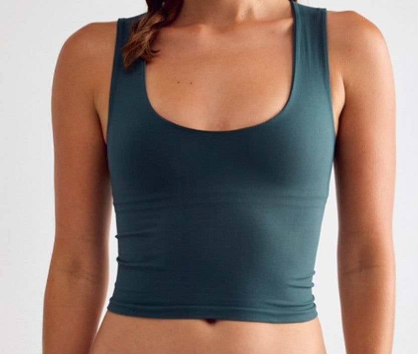 Free People  Clean Lines Muscle Cami Midnight Mountain