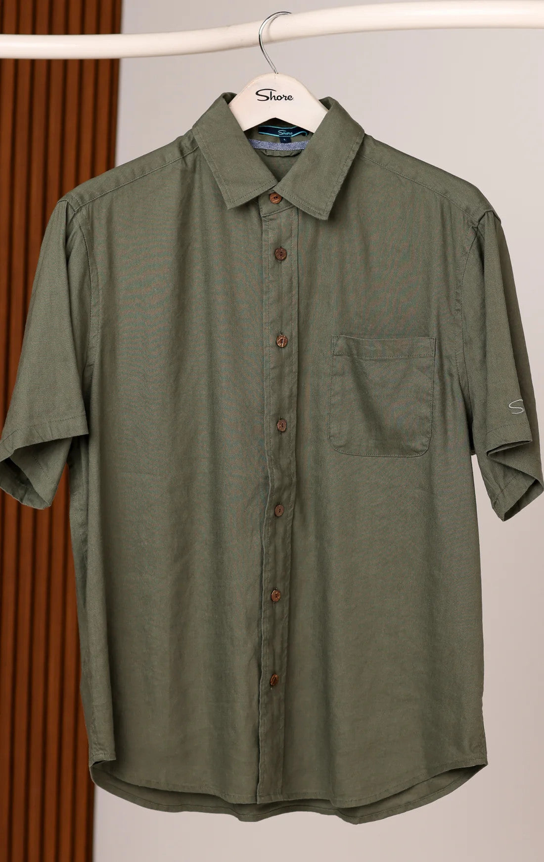 Shore Mariner Linen SS Shirt Sea Moss