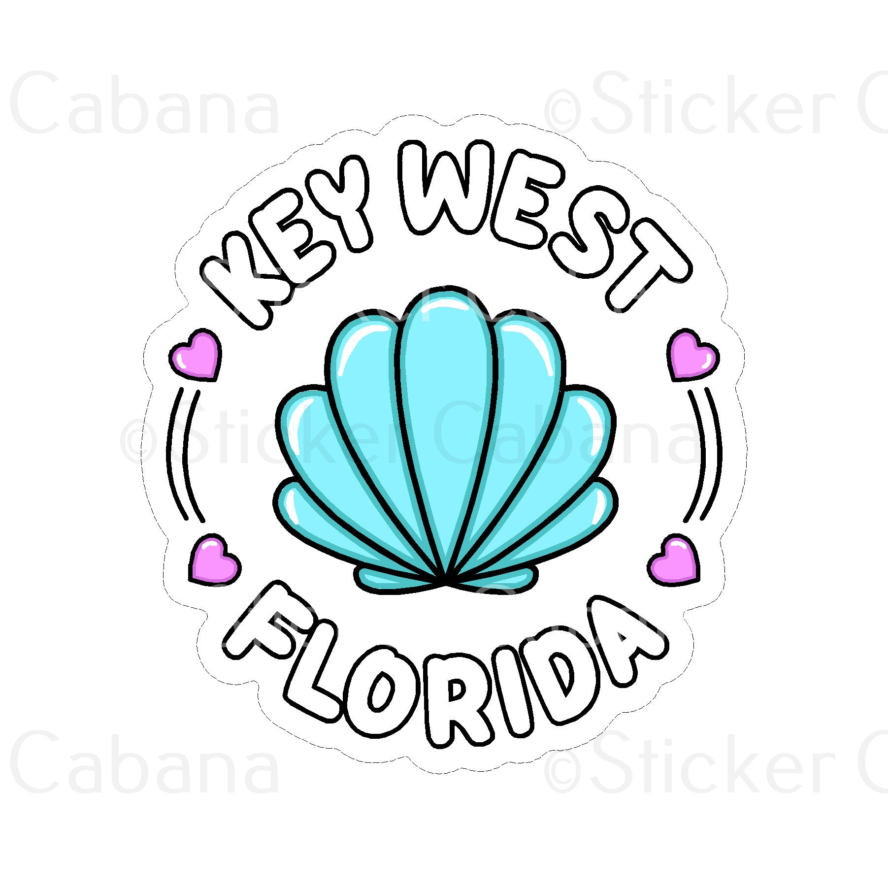 Sticker Cabana Key West Shell Large Sticker