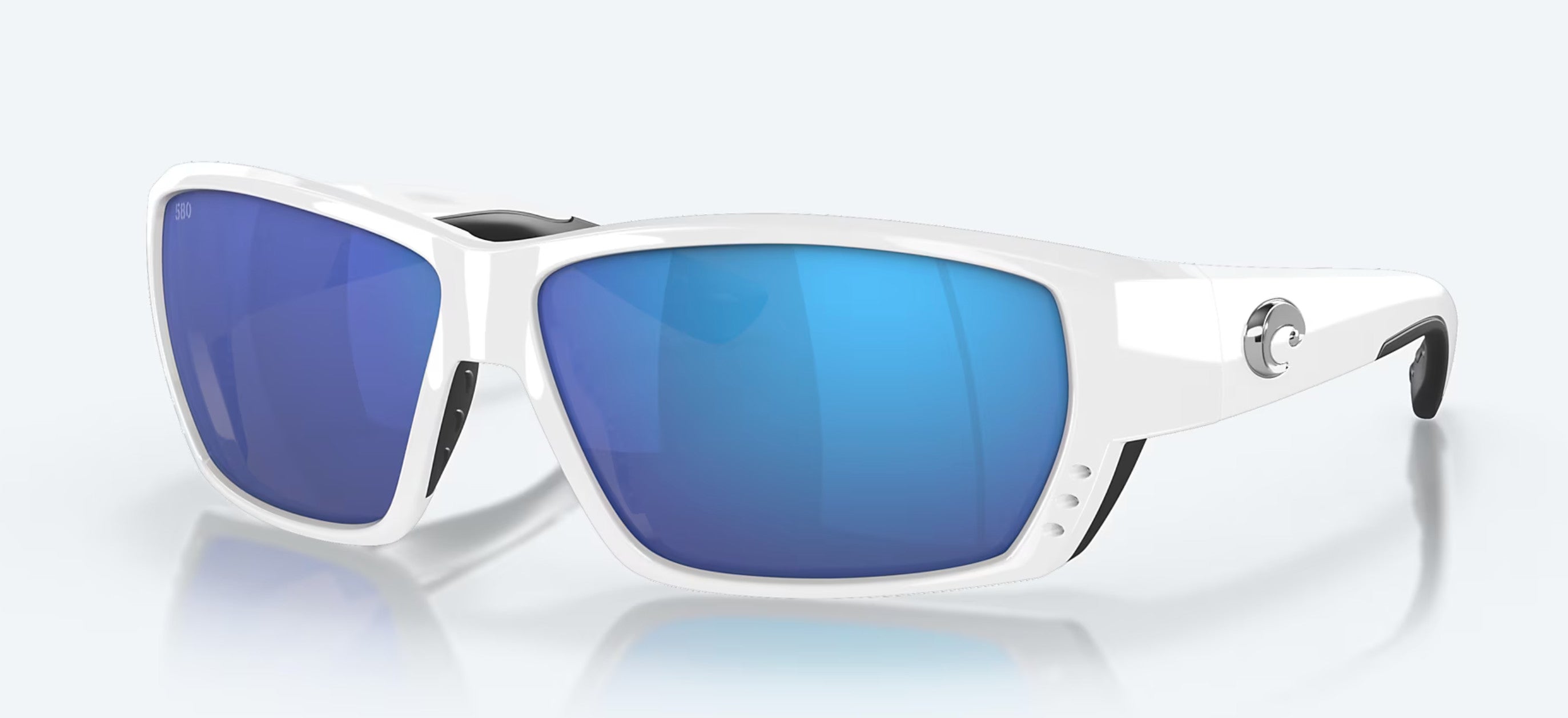 Costa Tuna Alley White Frame w/ Blue Mirror 580G Sunglasses Polarized