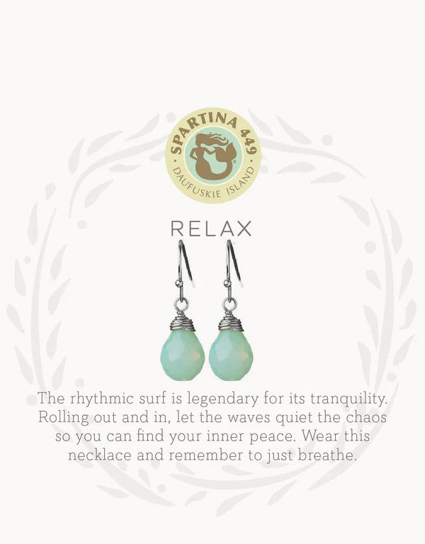 Spartina Relax Sea Foam Sea La Vie Drop Earrings Silver