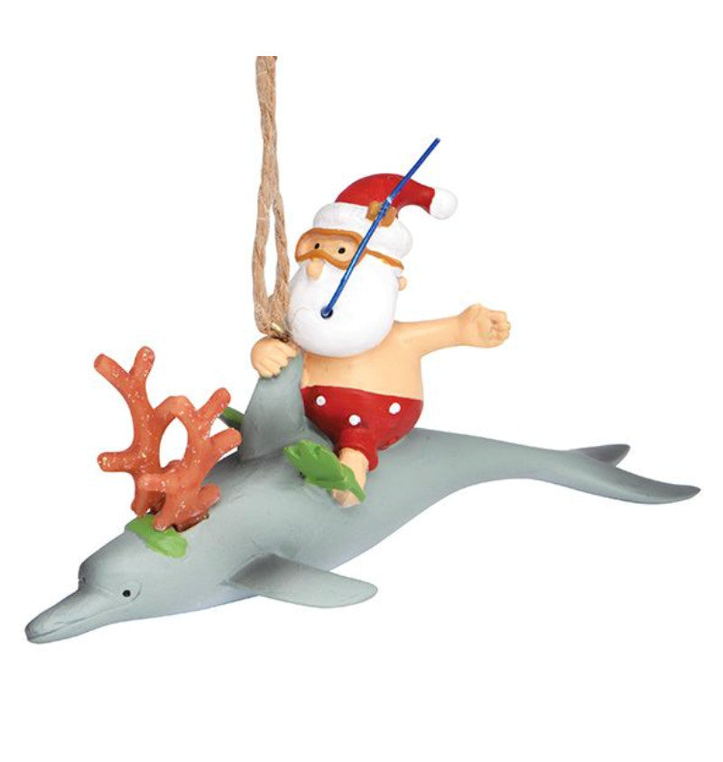 Cape Shore Santa Riding Dolphin Key West Ornament