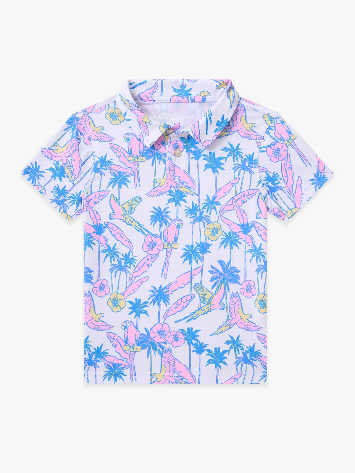 Chubbies The Lil Flock Party Toddler Performance Polo  White