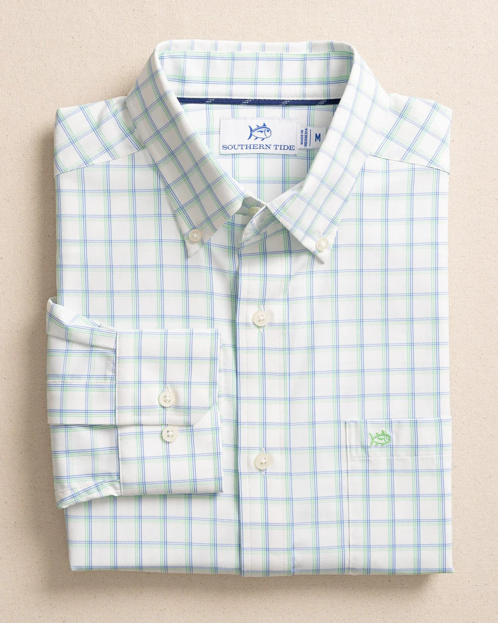 Southern Tide Intercoastal Habersham Plaid Sport Shirt LS Jade Green