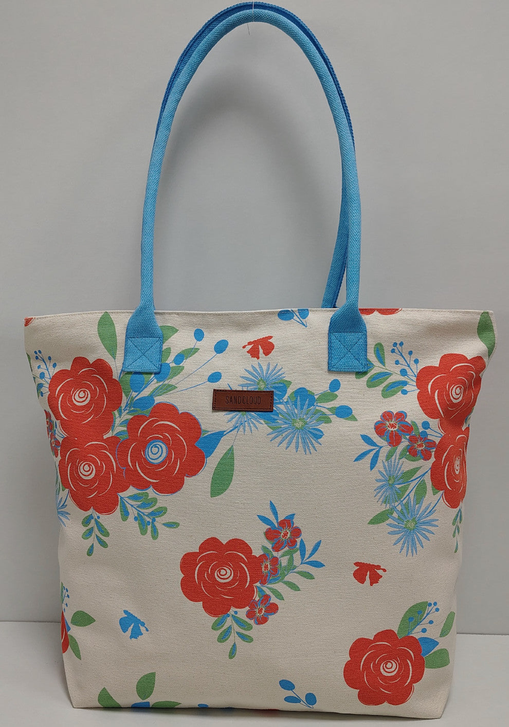 Sand Cloud Floral Beach Tote Bag Natural