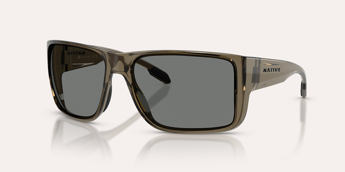 Native Eyewear Badlands XL Smokey Quartz Frame w/ Grey Lens Sunglasses Polarized