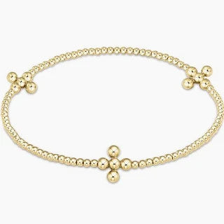 Enewton Classic 2mm Signature Cross Pattern Bracelet 3mm Gold
