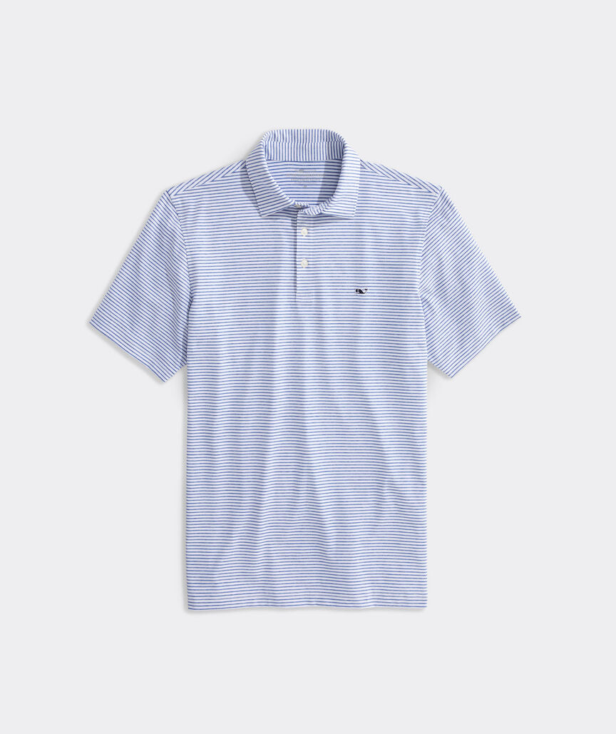 Vineyard Vines Bradley Stripe Sankaty Polo Yacht Blue Tejeda