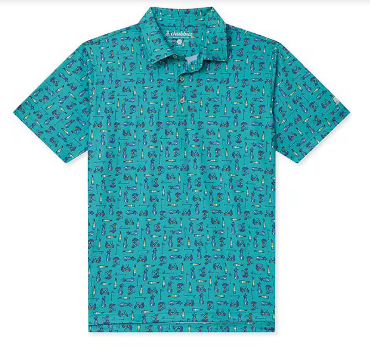 Chubbies The Cart-Tail Performance Polo Turquoise/Aqua