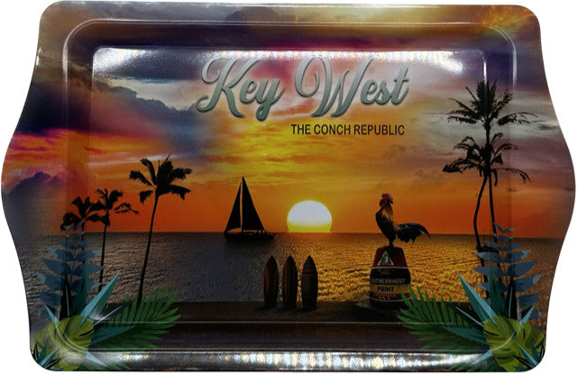 Key West Conch Republic Sunset 10"x6" Tin Tray