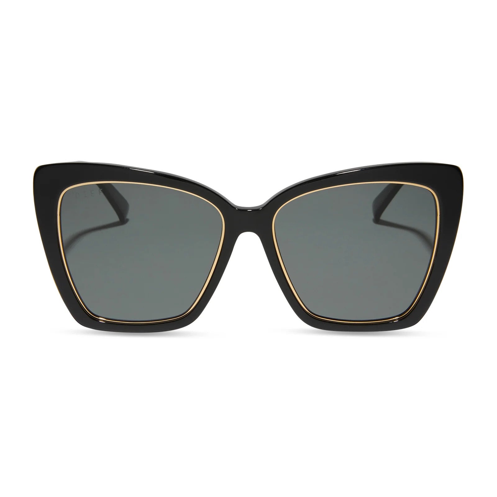 Diff Becky IV Black Frame w/ Grey Lens Sunglasses Polarized