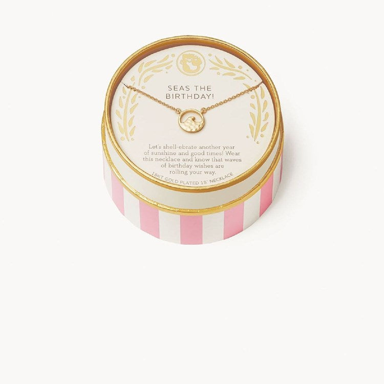 Spartina Sea La Vie Celebrate Birthday Wave Necklace Gold