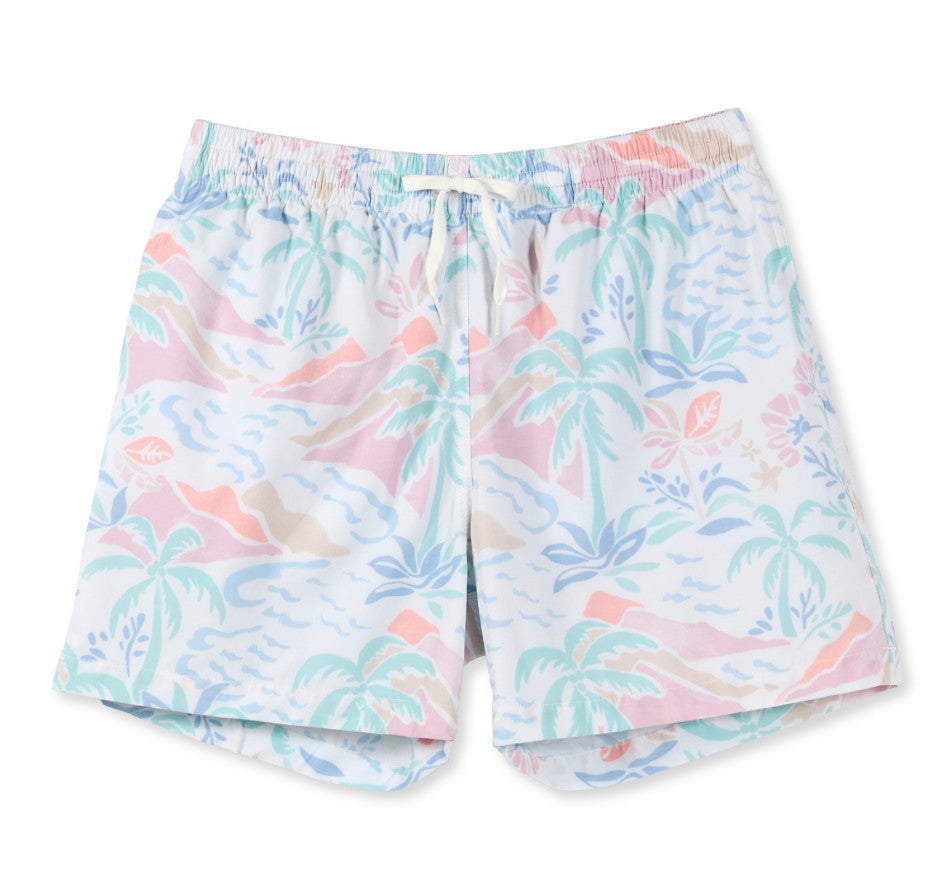 Chubbies The Washed Ashores 5.5" Classic Lined Swim Trunk Off White Patterned