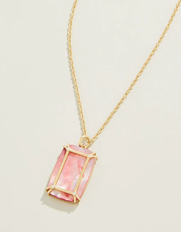 Spartina Orla Window Necklace 18" Pink Mother of Pearl Gold