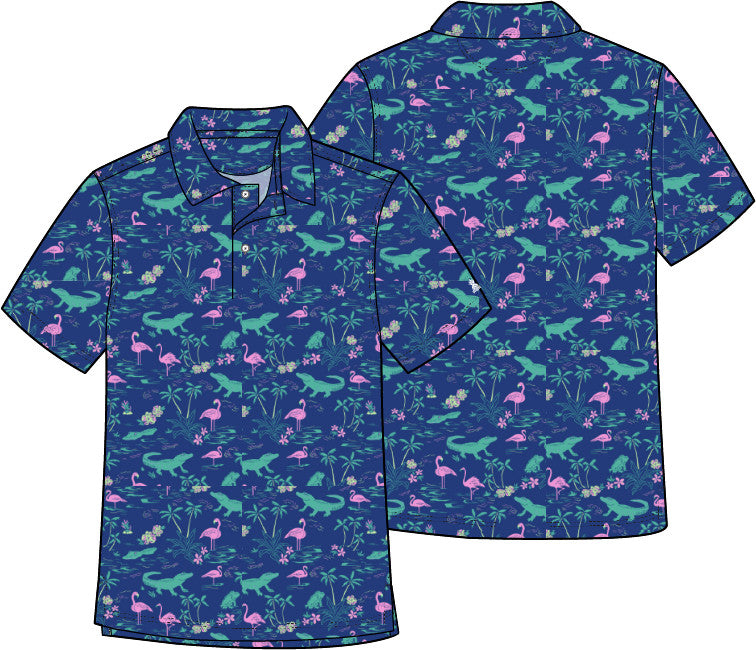 Chubbies The Swamp & Circumstance Performance Polo Bright Blue