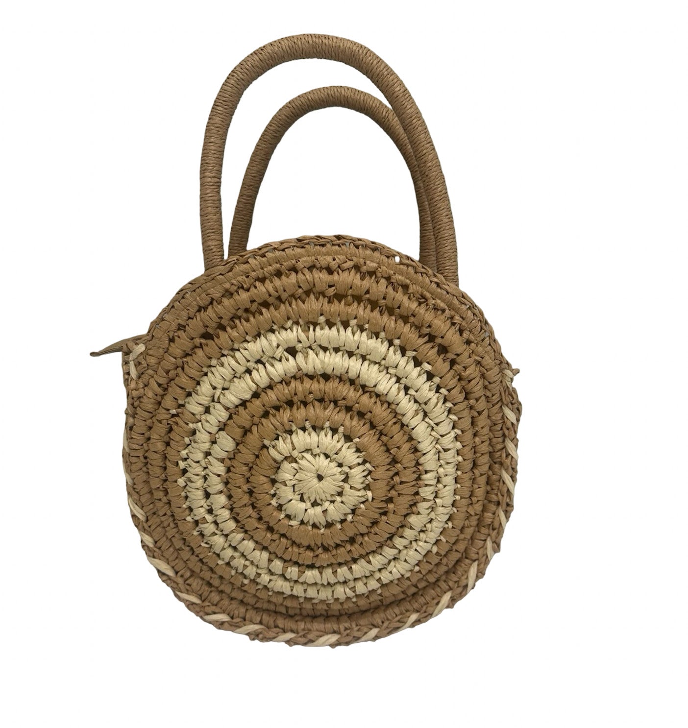 Shaddow and Fish Ellie Swirl Round Luxe Bag Tan