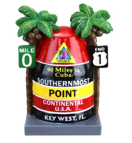 Small Southernmost Key West Point Buoy w/ Palms 2.5" Figure