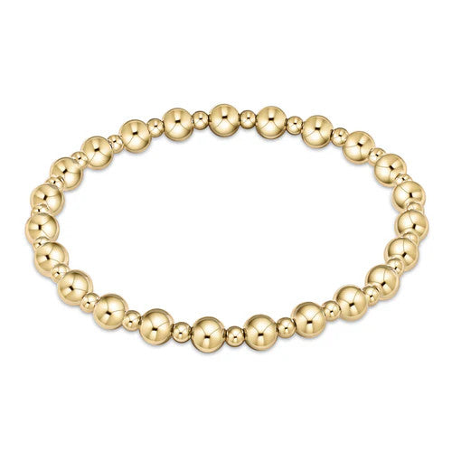 Enewton Extends Classic Grateful Pattern 5mm Bead Bracelet Gold
