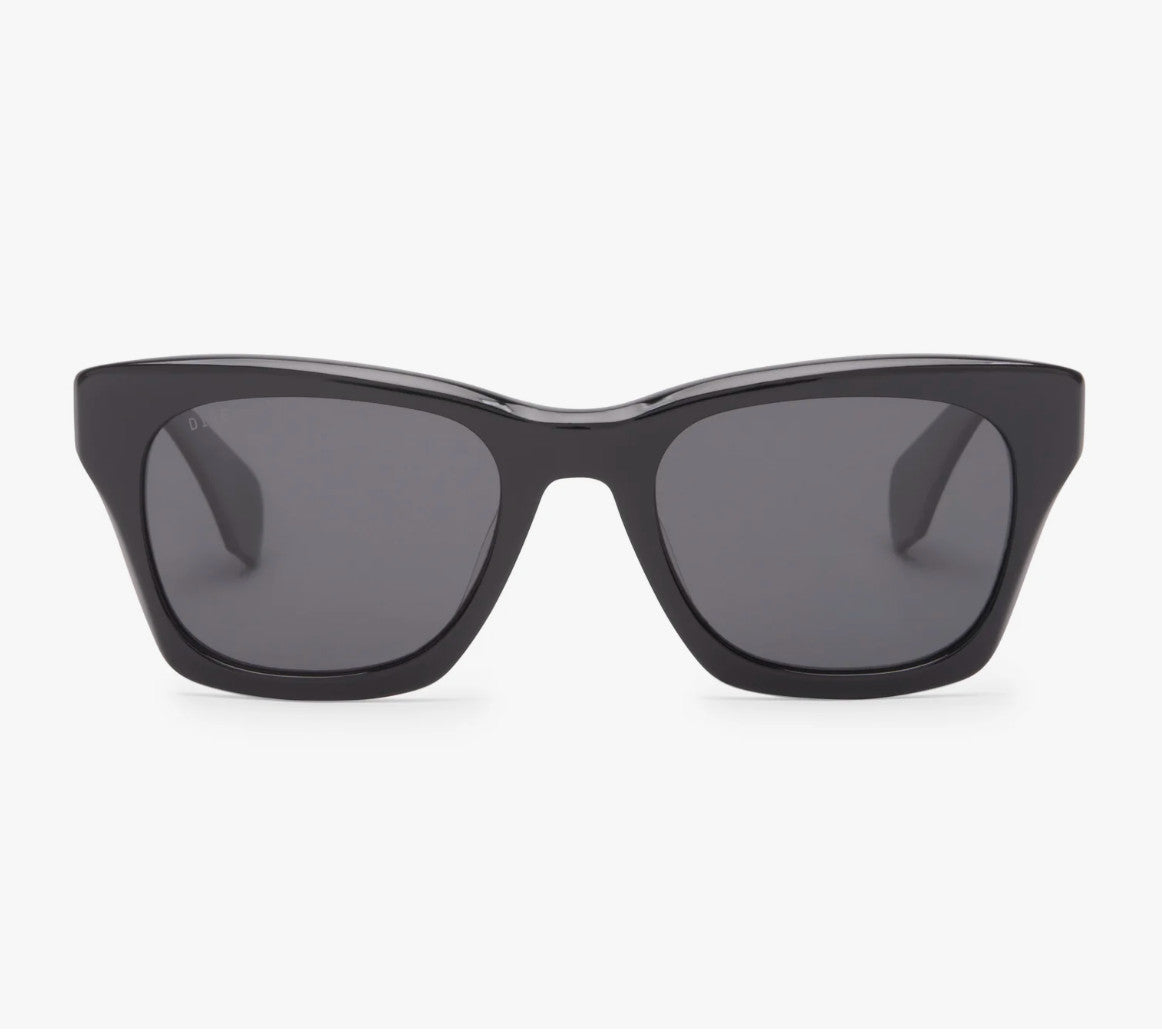 Diff Dean Black Frame w/ Grey Lens Sunglasses Polarized
