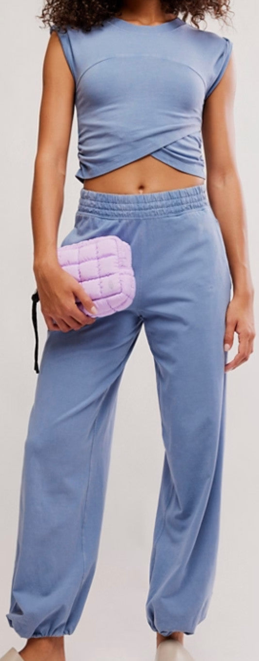 Free People Hot Shot Crossover Set Blue Ash