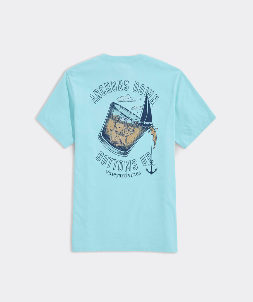 Vineyard Vines Anchors Down Bottoms Up Tee Aqua Haze