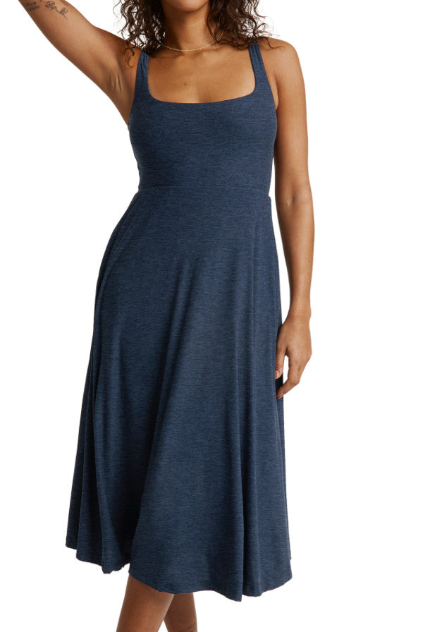 Beyond Yoga At The Ready Square Neck Featherweight Dress Nocturnal Navy