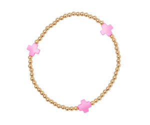 Enewton Signature Cross Gold Pattern 3mm Bead Bracelet