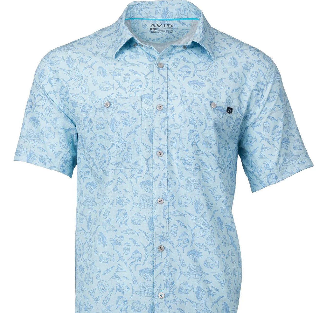 Avid Cabo Offshore Button Down Shirt Ice Blue