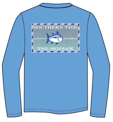 Southern Tide Original Skipjack Grey Marlin Performance T-Shirt LS Ocean Channel