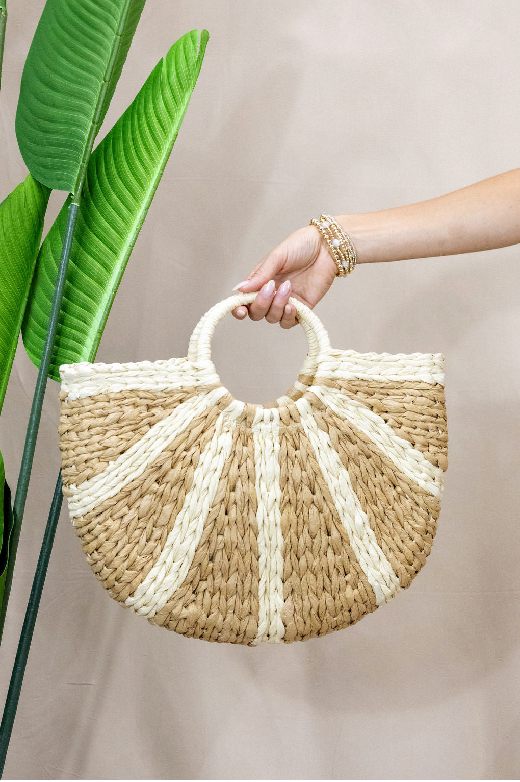 Shaddow and Fish Eva Luxe Bag Rice/Coffee