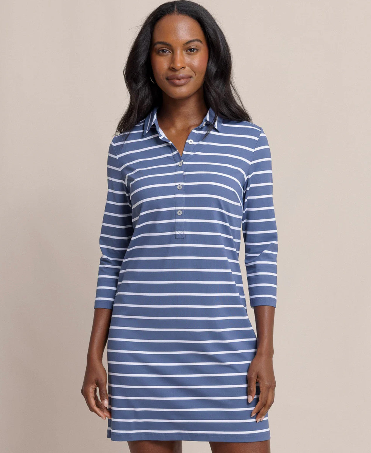 Southern Tide Ginny Stripe Dress Light Indigo