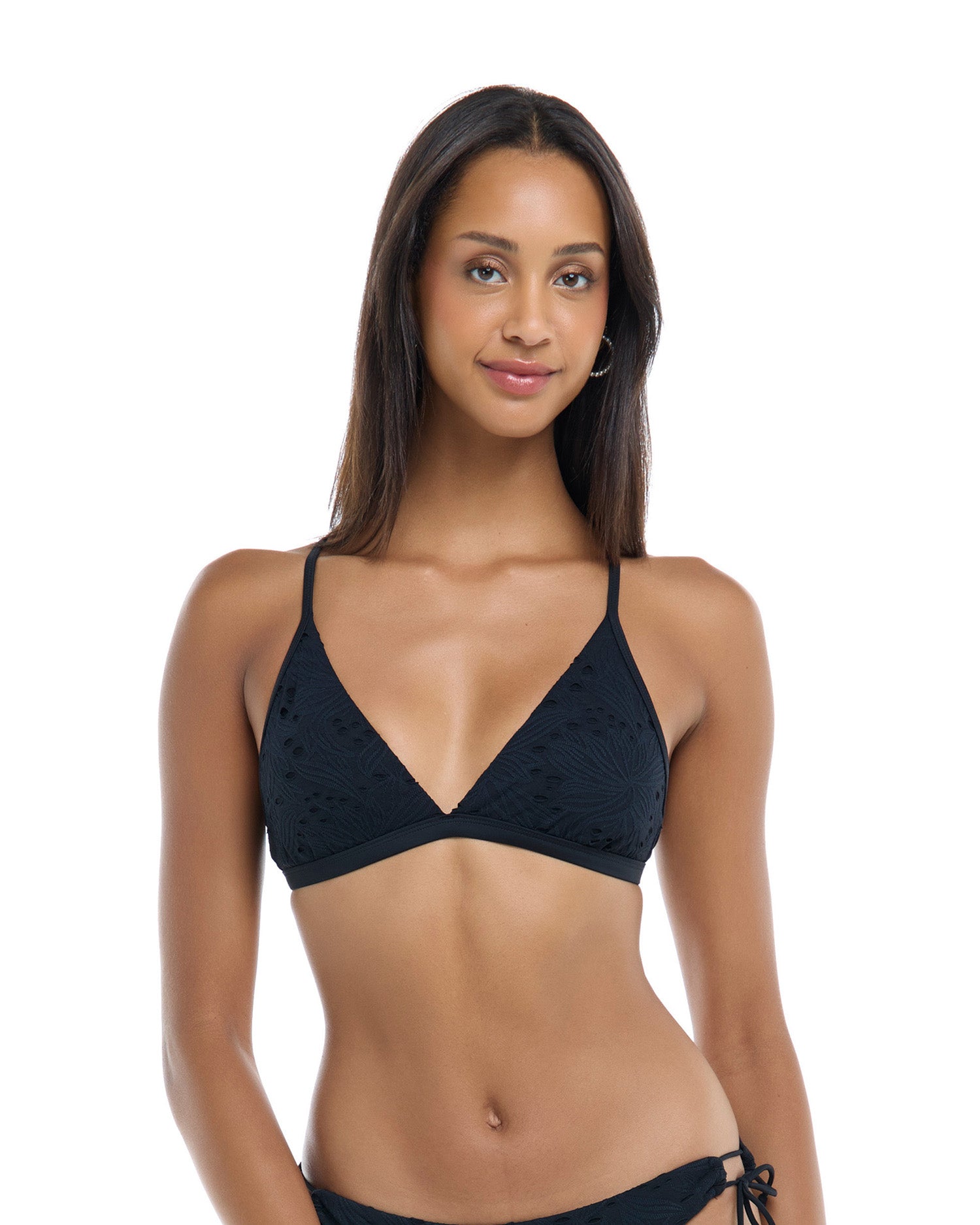 Skye Lace Bloom Jayme Bikini Top Black