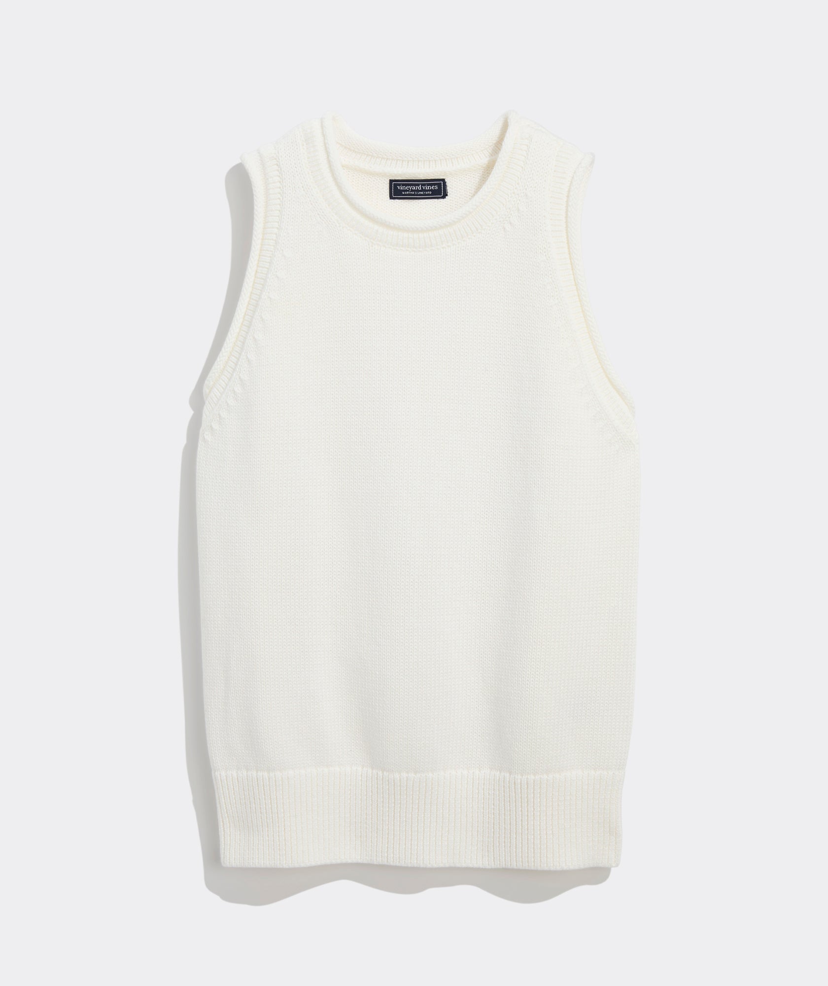 Vineyard Vines Cotton Sweater Tank White Cap