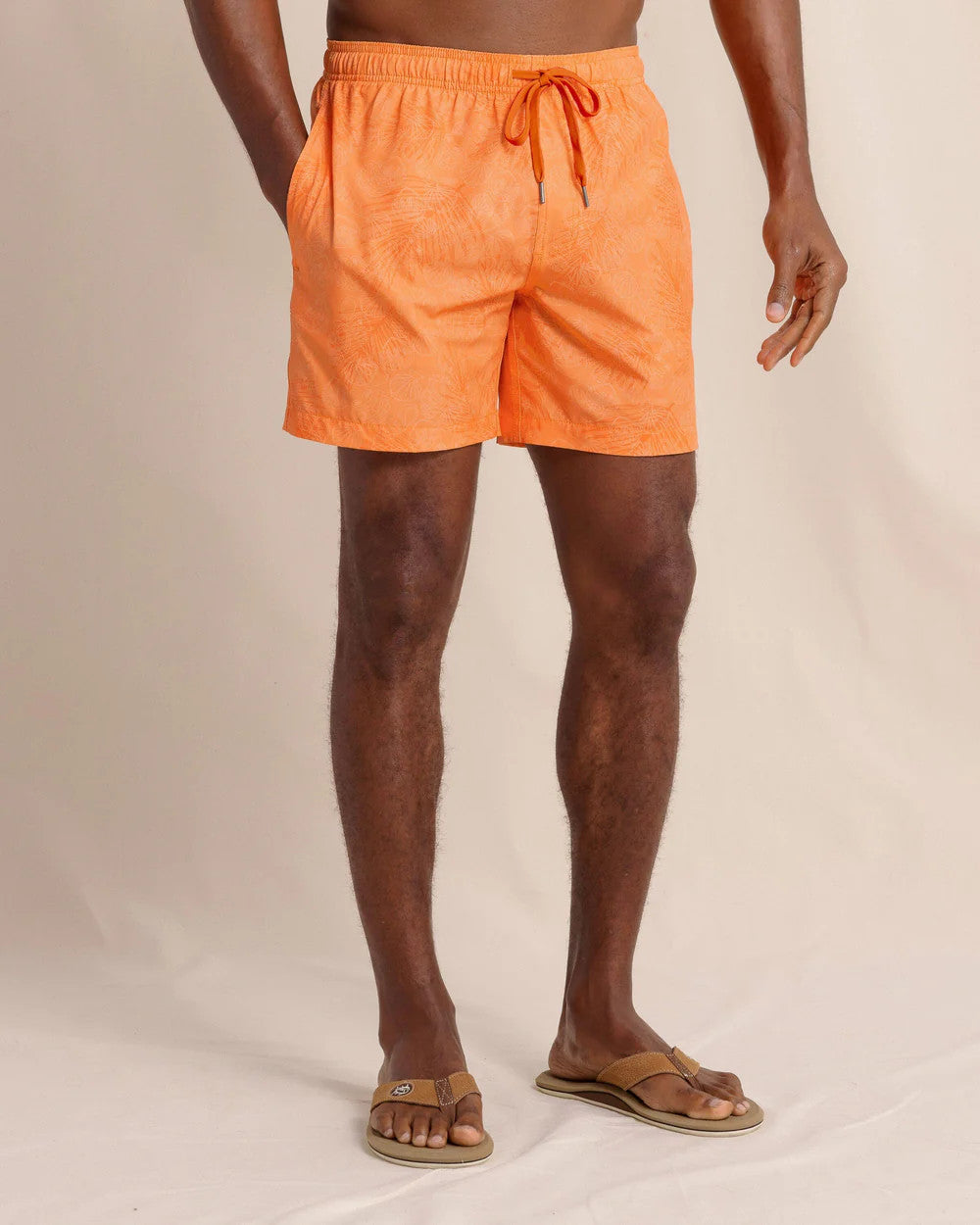 Southern Tide Palmtreecation Swim Trunk Papaya Orange