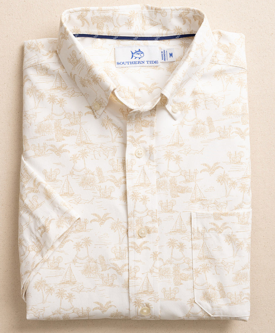 Southern Tide Tide To The Shore Sportshirt SS Sourdough