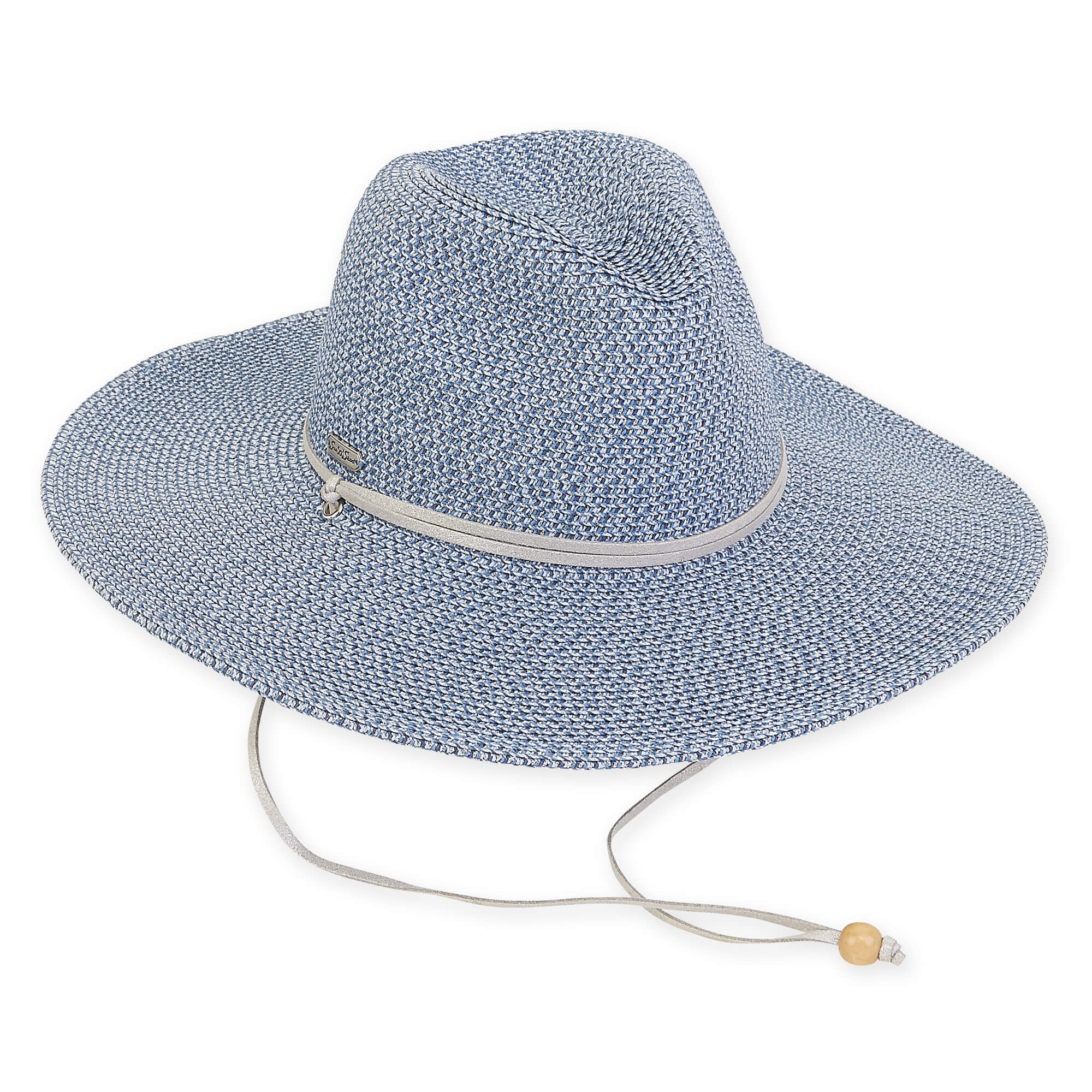 Sun 'N' Sand Jodie Metallic Pinched Floppy w/ Chin Strap 4" Brim