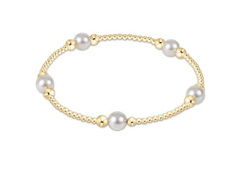 Enewton Purpose Pearl 6mm Dignity Bead Bracelet Gold