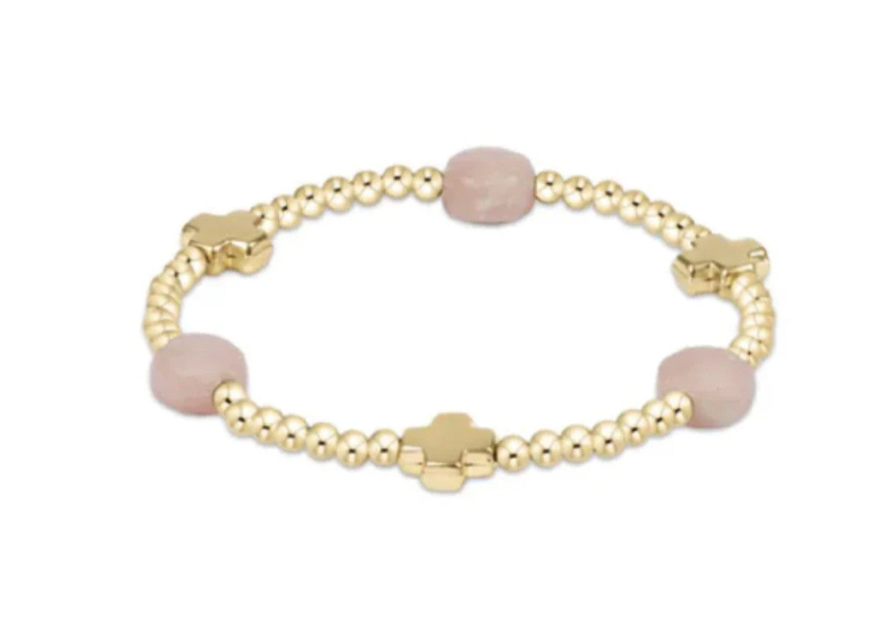 Enewton Signature Cross Admire Gold Pattern 3mm Bead SS'25 Bracelet