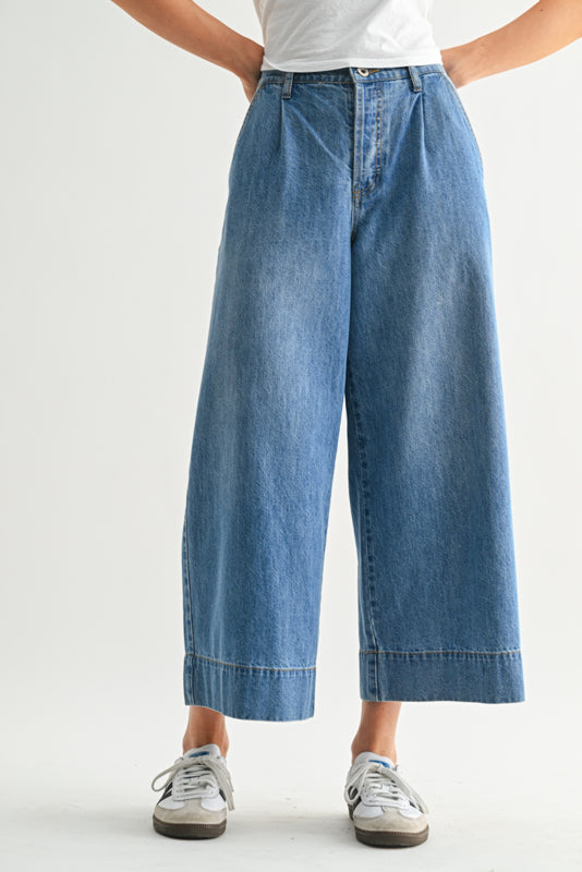 Shaddow and Fish Florencia Wide Leg Pants Denim