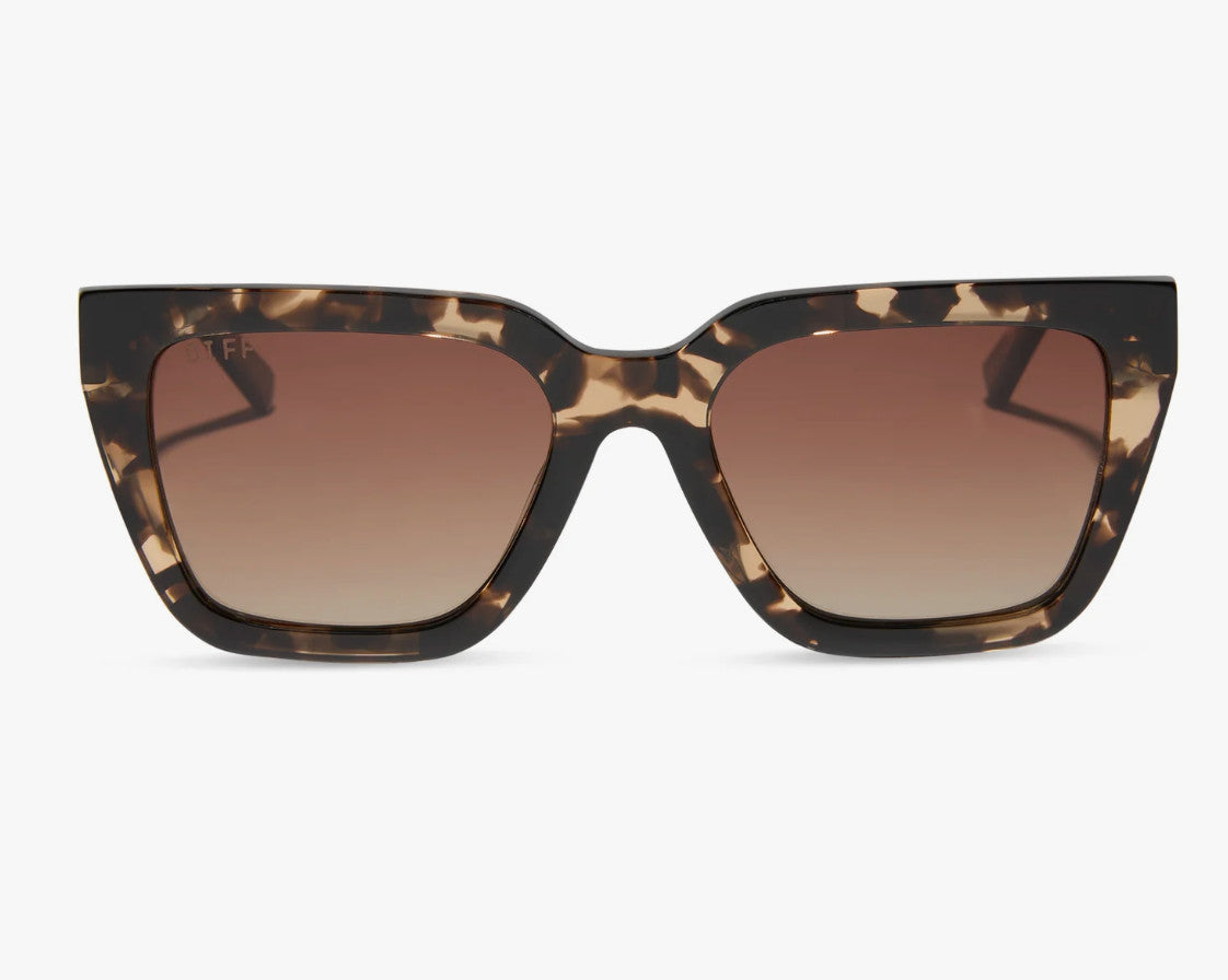 Diff Amara Espresso Tortoise Frame w/ Brown Gradient Lens Sunglasses Polarized