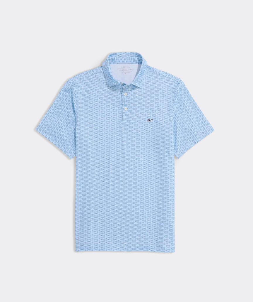 Vineyard Vines Printed Sankaty Polo Golf Jake Blue